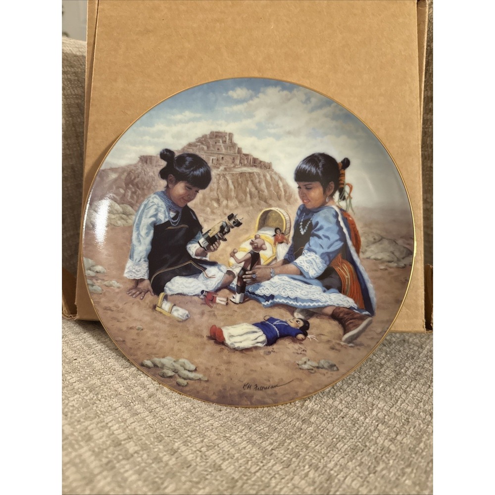 Playing with Tradition from Proud Indian Families 1992 Hamilton Mint Plate